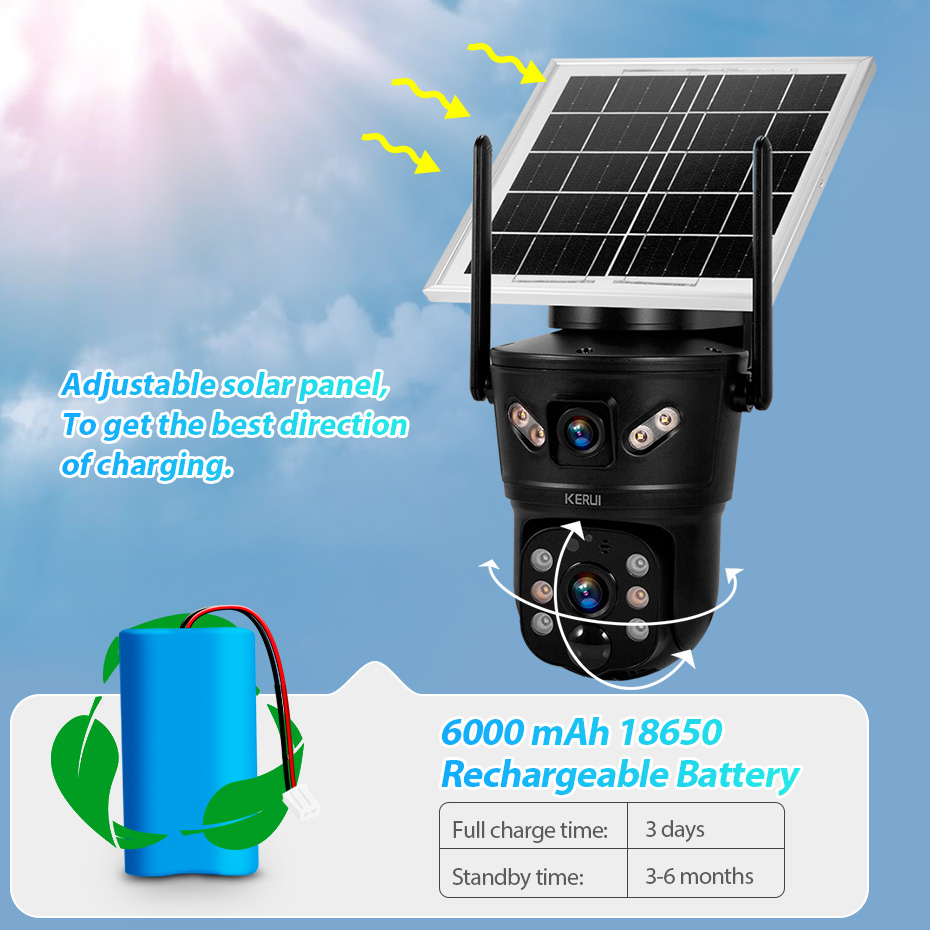 Home Security Ideas - KERUI 6MP 4G SIM WiFi Solar