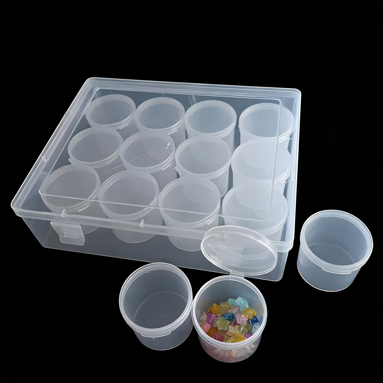Home Security Officer - 12-Pack White Transparent Plastic Bead Storage