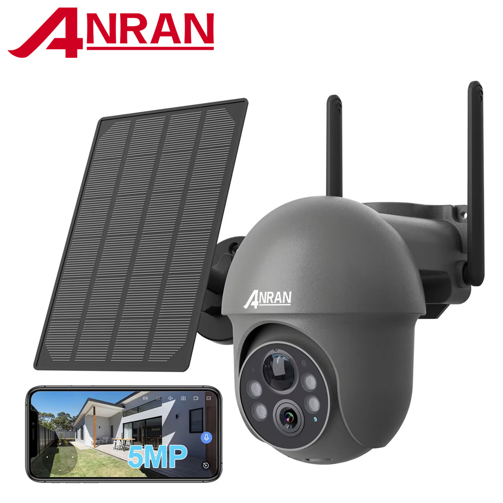 Home Security Cameras Wireless - ANRAN 2K WiFi Camera 3/5MP Solar