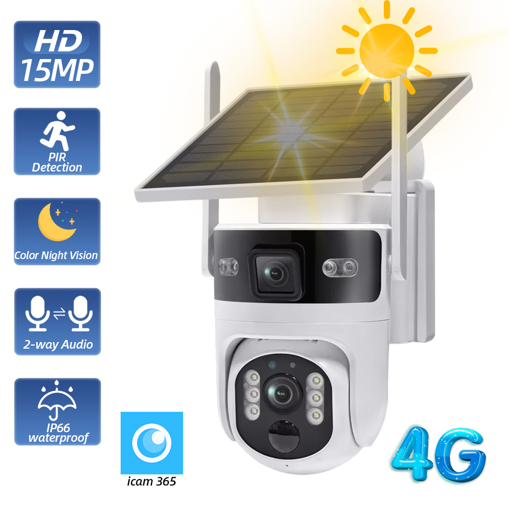 Home Security Cameras Outdoor - Wireless Outdoor PTZ Solar Security Camera