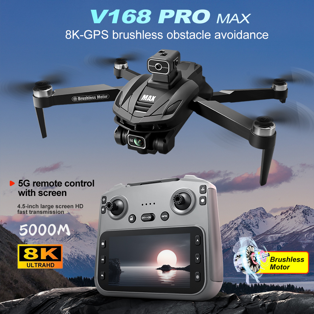 Home Security Cameras Outdoor - V168 PRO Max GPS Drone 8K