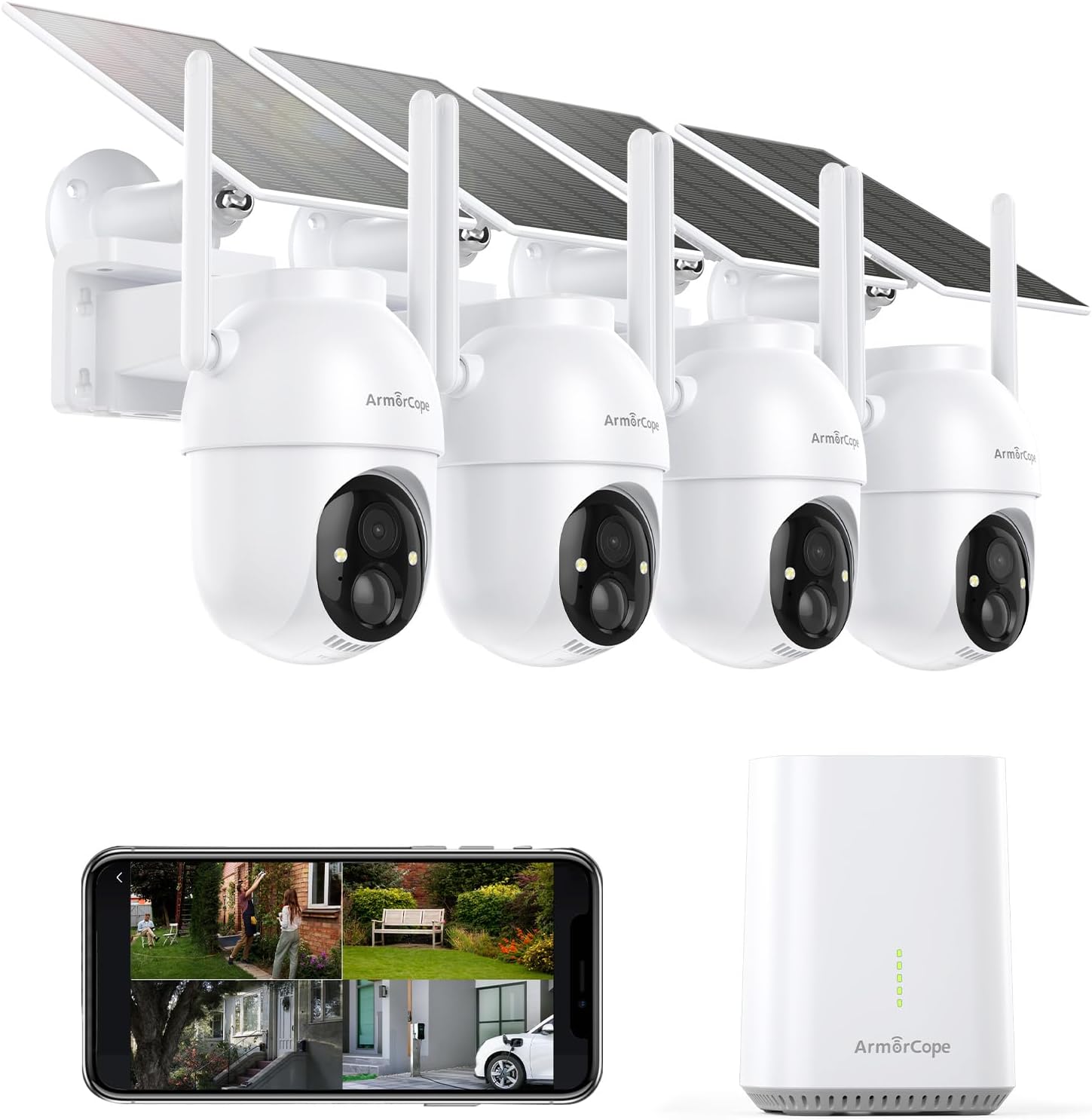 Home Security Cameras No Subscription - Wireless Outdoor Security Cameras, 4-Camera Kit,