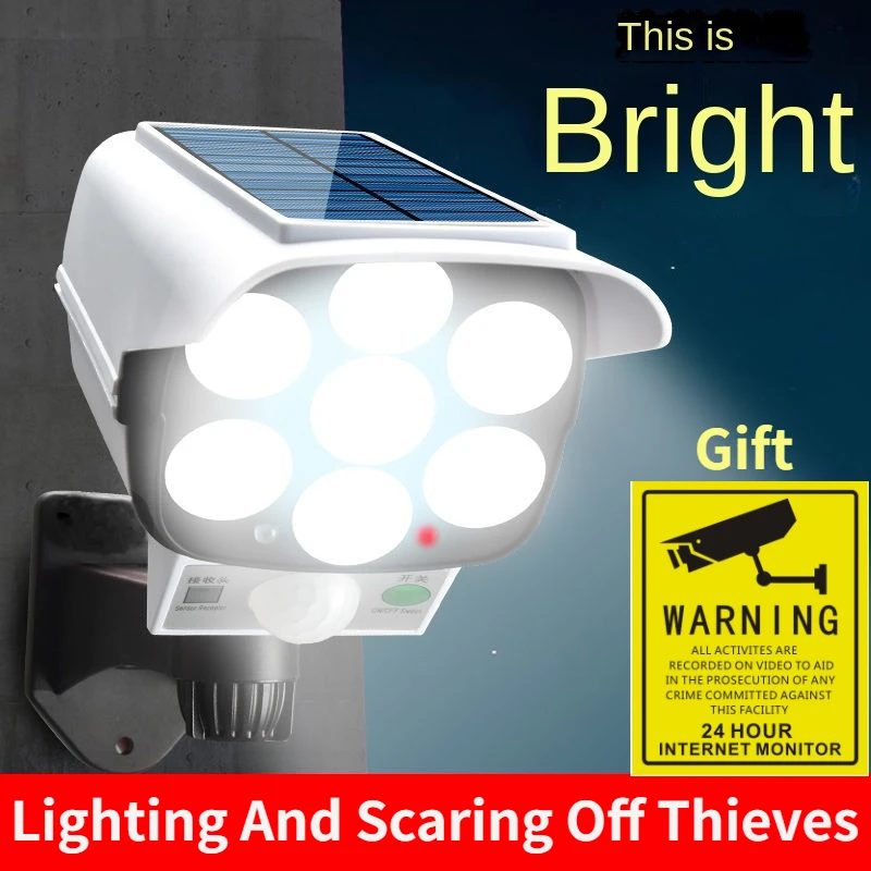 Home Security Cameras Wireless - Outdoor Solar Light Motion Sensor Security