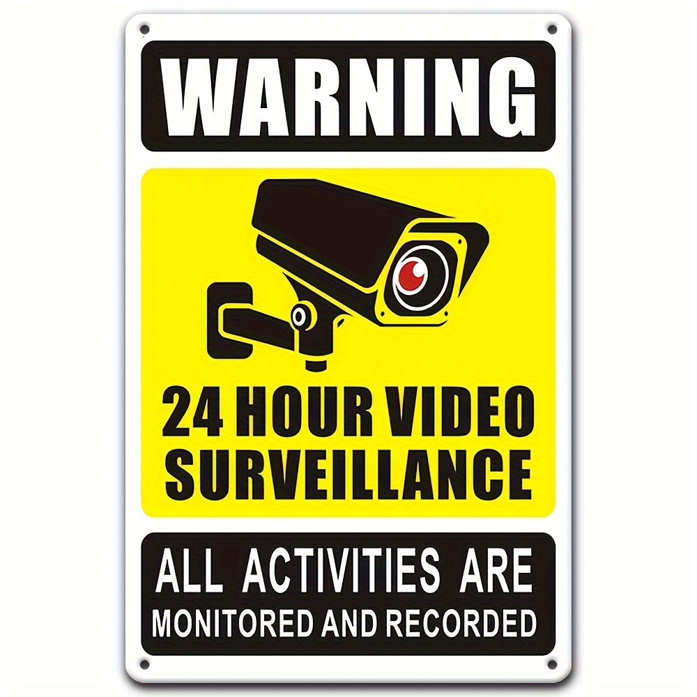Home Security Ideas - 24/7 Video Surveillance Warning Sign -