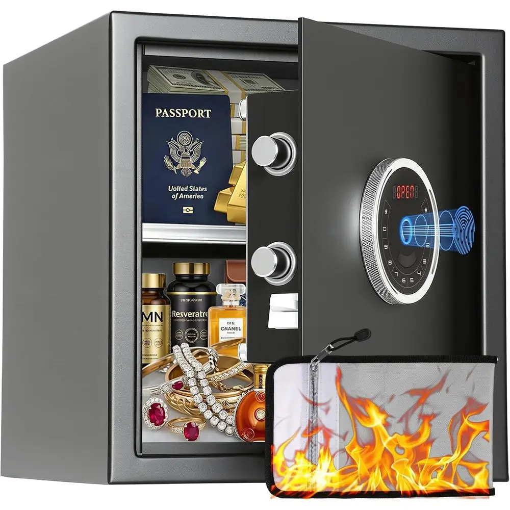 Home Security Safe - 1.5 Auto-Open Biometric Safe with Touchscreen