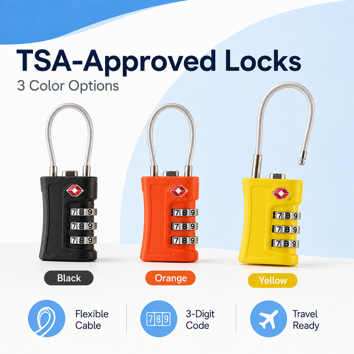 TSA Approved Luggage Lock 3 Di - đánh giá và giá Home Security Adt