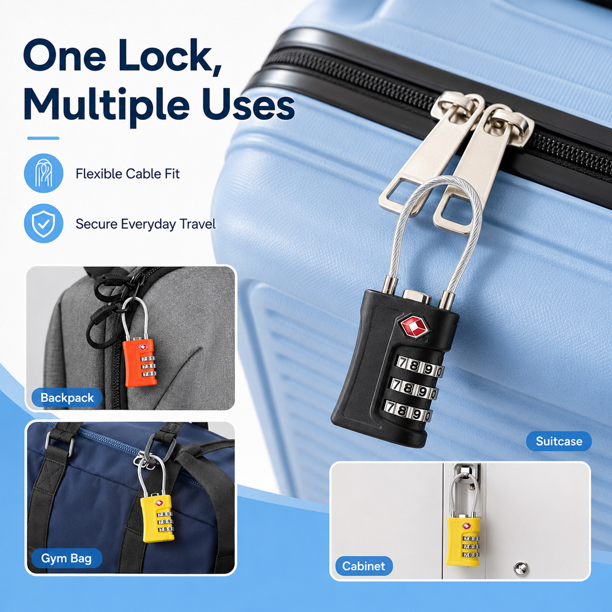 TSA Approved Luggage Lock 3 Di - đánh giá và giá Home Security Adt