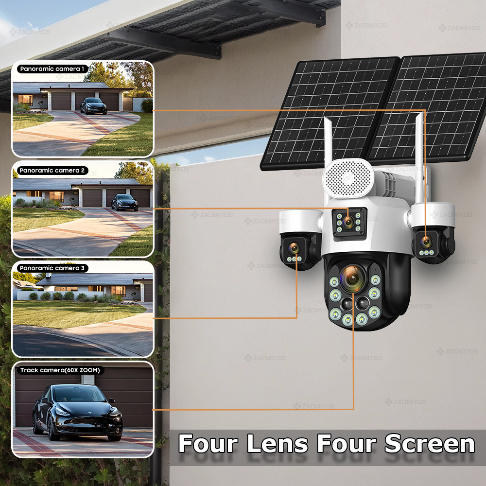 4 Lens Outdoor 360° Surveillan - đánh giá và giá Home Security Ideas