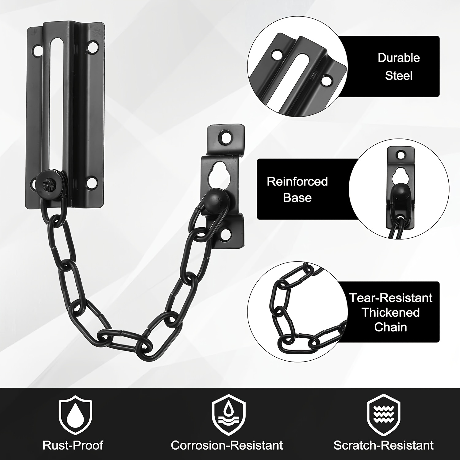 2 Pack Door Chain Lock Black,  - đánh giá và giá Door Chain Guard