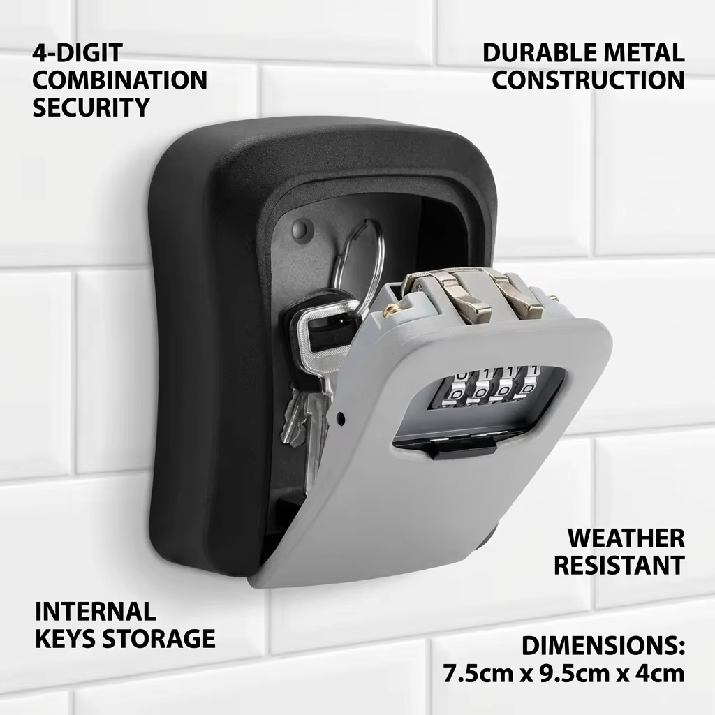 Wall Mount Key Lock Box 4 Digi - đánh giá và giá Home Security Officer